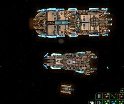 Ships so far in my Arzan Republic Fleet (from top):<br /><br />Medium cruiser, ARS Kal<br />Light cruiser, ARS sullus<br />Strike craft, Maul Bomber