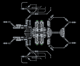as far as i've got with the ship. i've extended the internals and started to get the shape of certain sections of the ship, but still don't know what to cover it with
