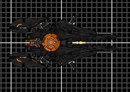 Stealth ship of some variety the covered engine cowlings hide the heat signature but limit speed also has low powered beam weapons