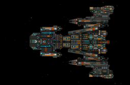 a new smallish design i made. also, its core is too far forward, a design flaw common in my ships.