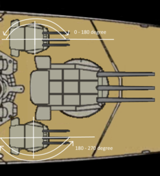 Can you made the two side turret rotate and fire at the angle mentioned ??