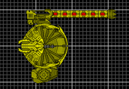 Bishamon long-range support vessel.<br />The monks made these vessels as temples and shelters to those in need. The large Cannon is actually used for crippling in coming enemy ships rather than destroying the entire ship, usually......