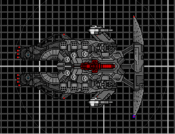 This upgrade of the Earth Fleets Peitho is a deadly attack destroyer. It has 2 long range cannons and a EMP torpedo launcher. Its 6 small missile batteries and 2 blasters defend it at close and medium range. Altho this ship is heavily armored and strong armed its still very clumsy and slow which makes it an easy targets for attacks from behind